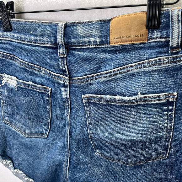 American Eagle Distressed Mom Short Shorts Womens 2 Denim Trashed Sunmer 2202 - Picture 8 of 9